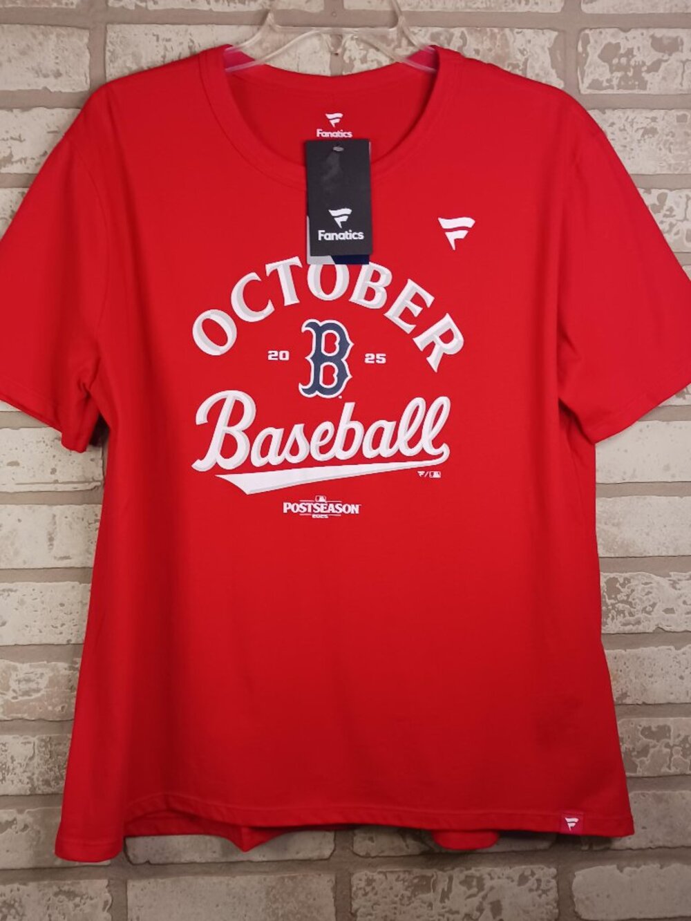 Fanatics Boston Red Sox Mens L T Shirt October Baseball 2025 Post Season (Read)